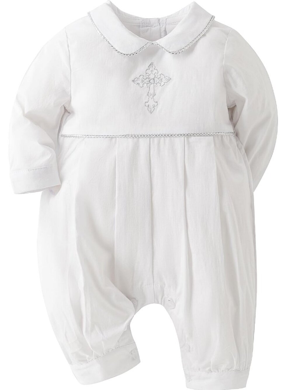 12-18 Months Boys Christening Outfit White Long Sleeve Onesie Baptism Cotton